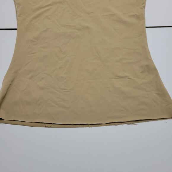 Jockey Top Women Large Shirt Tan Sleeveless Fitted Tank Undershirt Tummy Control - Picture 2 of 12